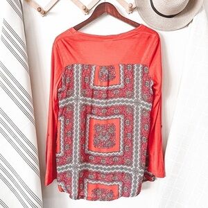Anthropologie Porridge Red Bandana Backstory Tee